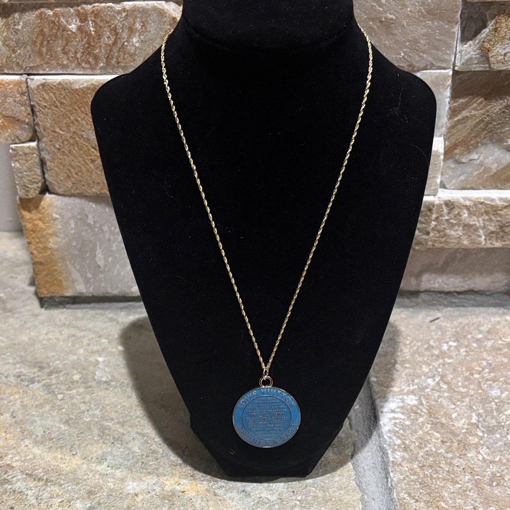 LV Blue Trunks and Bags charm necklace